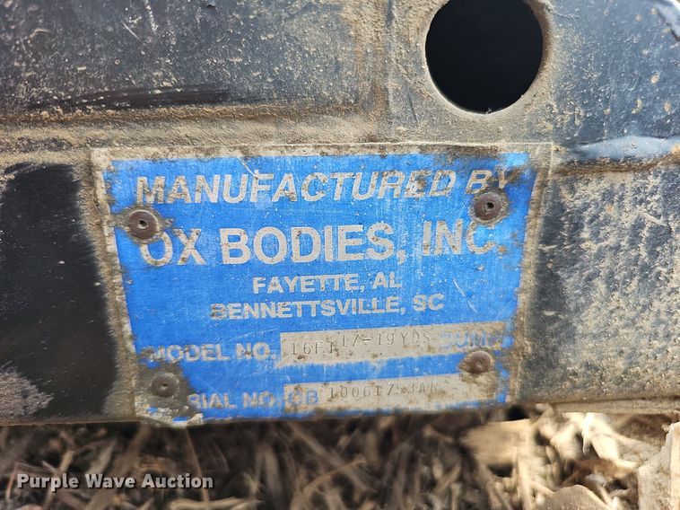 image for item DO2770 Ox Bodies 16FT17-19YDS  dump truck bed