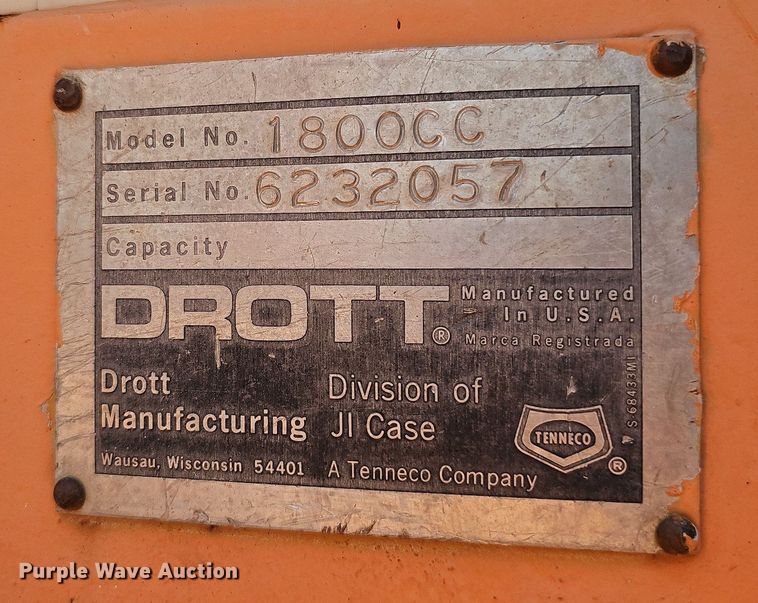 image for item DO2771 1976 Case Drott 1800CC  crane
