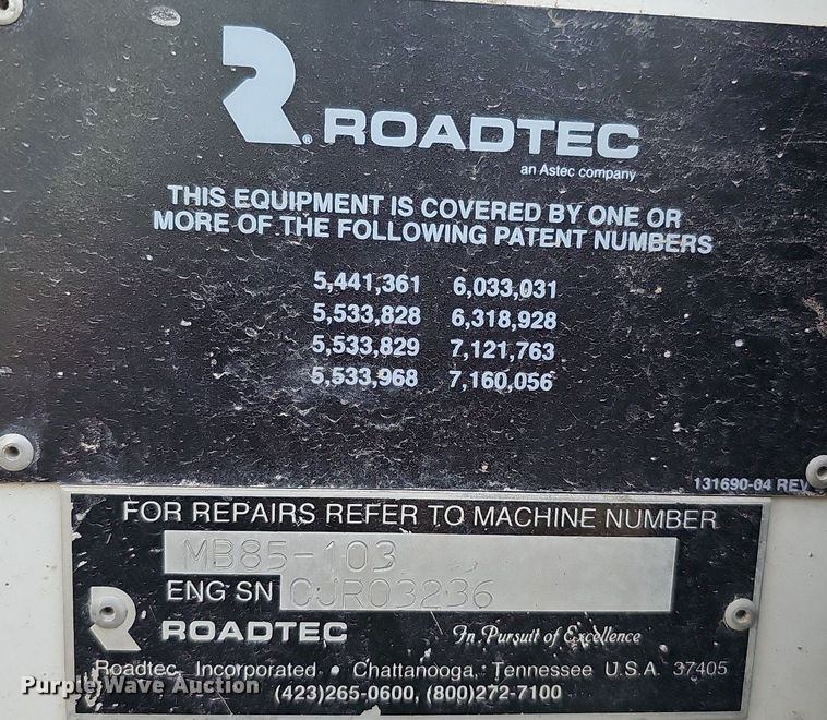 image for item DO2776 2013 Roadtec MB-85  broom