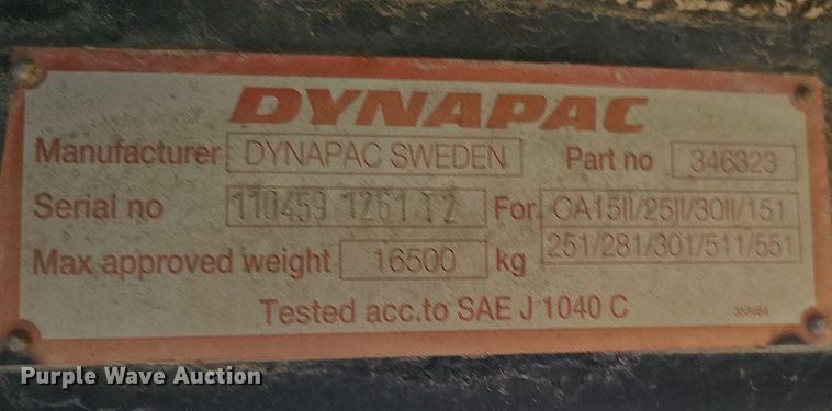 image for item DO2780 1996 Dynapac CA251PDB  single drum vibratory roller