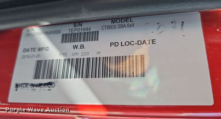 image for item DO2792 2017 Caterpillar CT660  dump truck