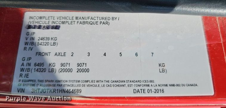 image for item DO2792 2017 Caterpillar CT660  dump truck