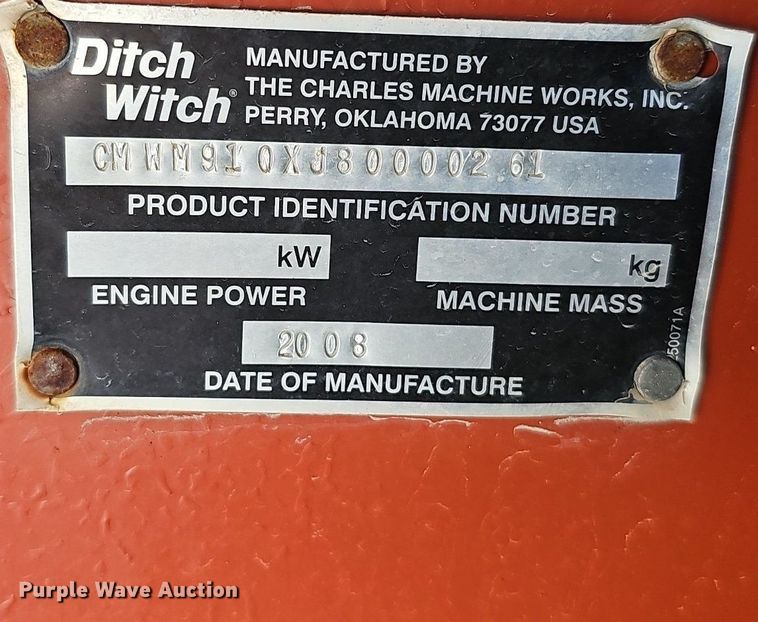 image for item DO2838 2007 Ditch Witch RT95  trencher