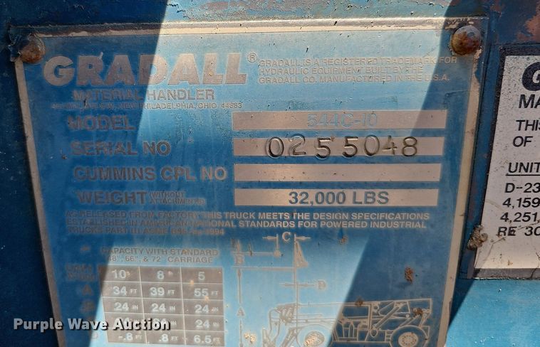 image for item DO2855 Gradall 544C-10  telehandler