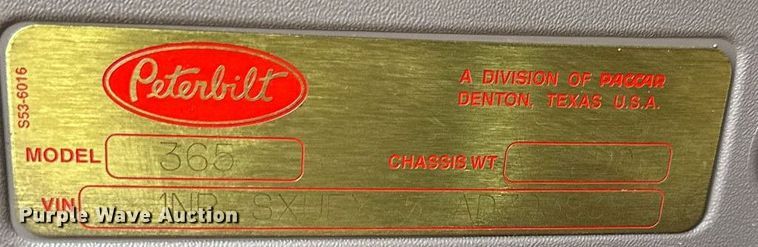 image for item DO5035 2010 Peterbilt 365  dump truck