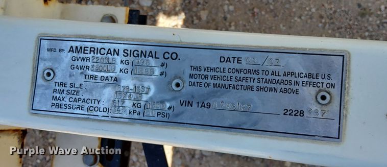 image for item DP3274 (6) 2007 American Signal message board trailers