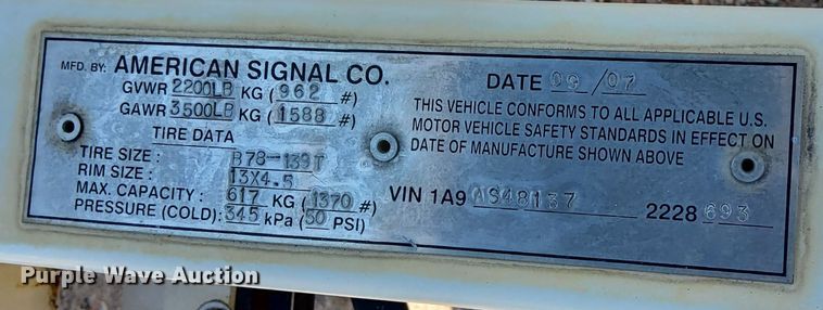 image for item DP3274 (6) 2007 American Signal message board trailers