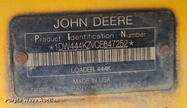 image for item DP5179 2012 John Deere 444K  wheel loader