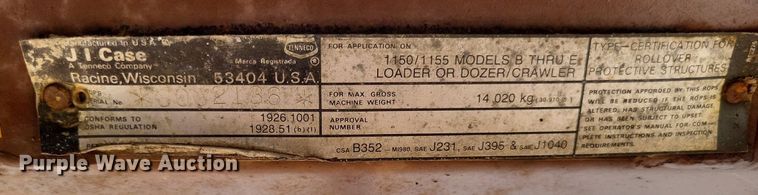 image for item DP5186 1987 Case 1155E  high lift track loader