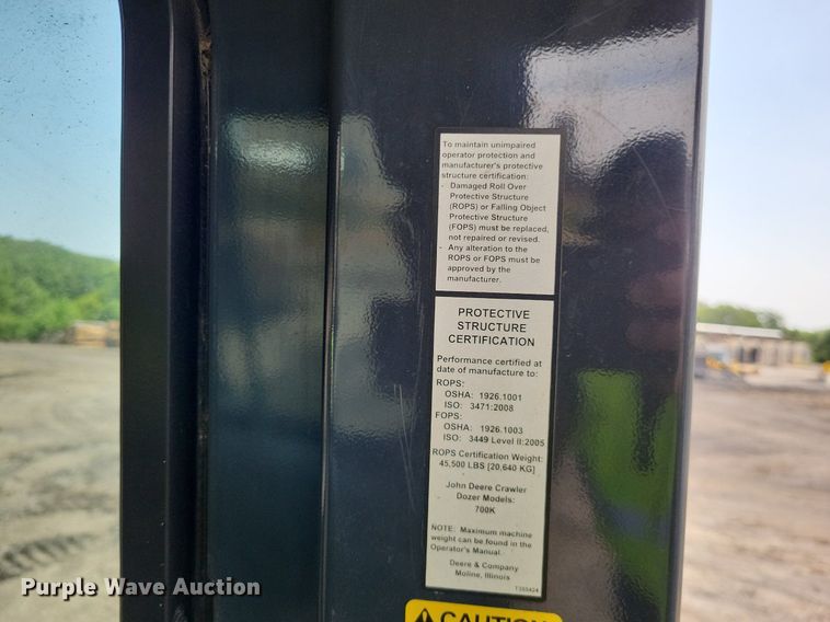 image for item DP5187 2015 John Deere 700K LGP  dozer