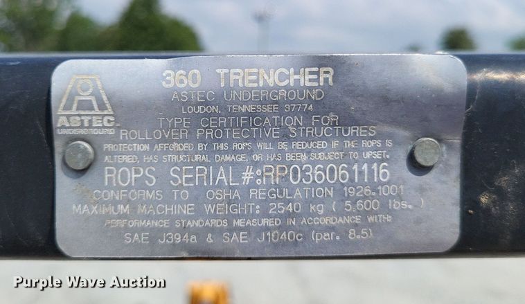 image for item DP5200 2006 Astec RT360  trencher