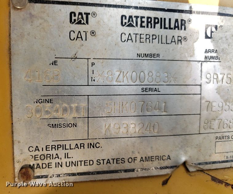 image for item DP8063 1993 Caterpillar 416B  backhoe