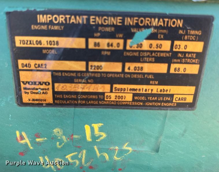 image for item DQ2105 2007 Volvo BL60  backhoe