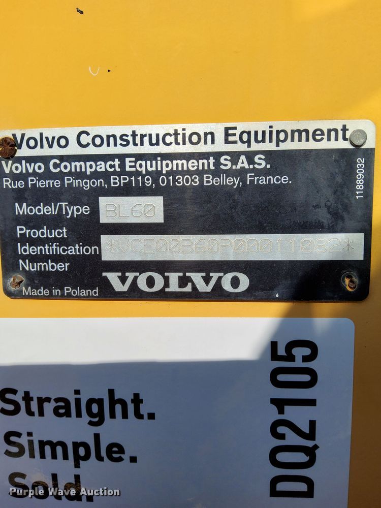 image for item DQ2105 2007 Volvo BL60  backhoe