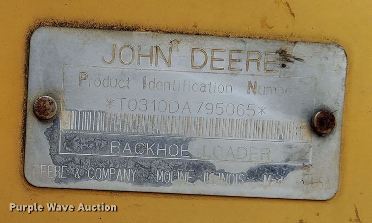 image for item DQ2109 1993 John Deere 310D  backhoe
