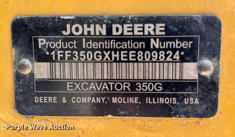 image for item DQ2113 2014 John Deere 350G LC  excavator