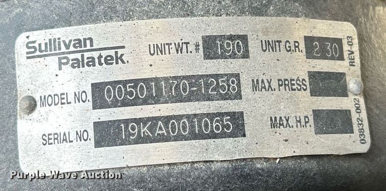 image for item DR4744 Sullivan-palatek D185UDZW  air compressor