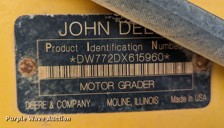 image for item DR6974 2007 John Deere 772D  motor grader