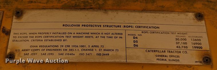 image for item DR6977 1978 Caterpillar D6D  dozer