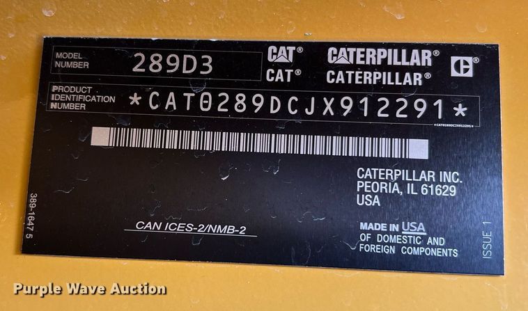 image for item II9203 2023 Caterpillar 289D3  tracked skid steer loader