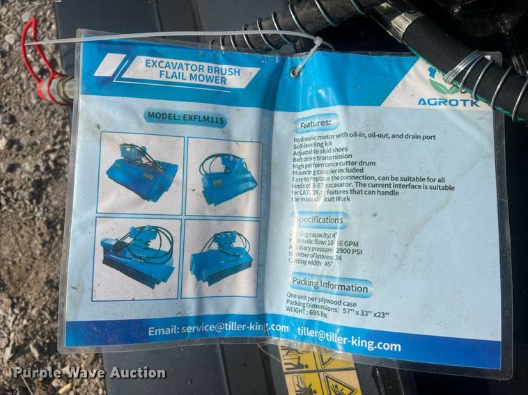 image for item II9229 2022 Agrotk EXFLM115  excavator flail mower