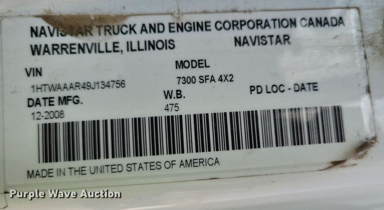 image for item JO9209 2009 International WorkStar 7300  dump truck