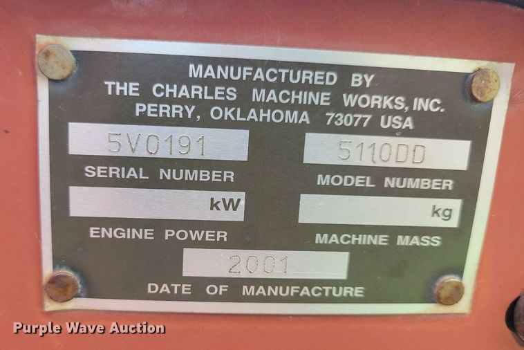 image for item JO9214 2001 Ditch Witch 5110  trencher