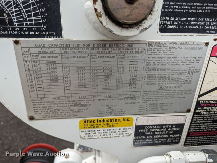 image for item KB9429 1998 International 4700  digger derrick truck