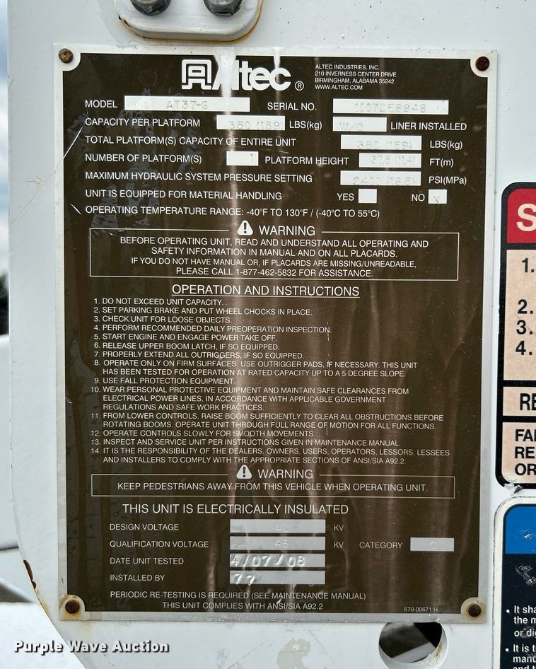 image for item KW9213 2008 Ford F550 Super Duty  bucket truck