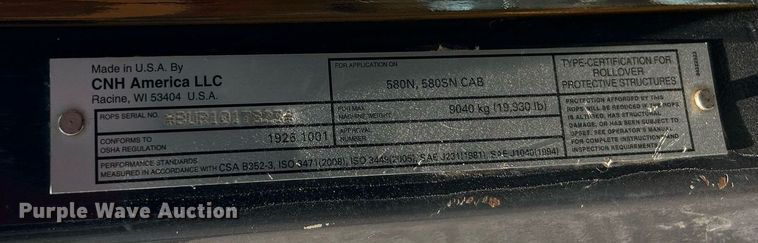 image for item KW9230 2014 Case 580 Super N  backhoe
