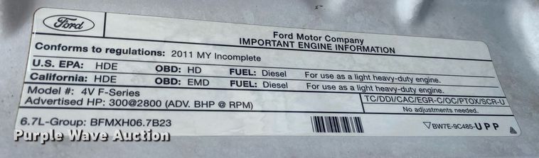 image for item KW9266 2011 Ford F550 Super Duty  Crew Cab utility / service truck