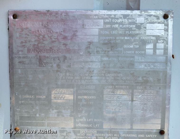 image for item KW9268 2007 International 4300  digger derrick truck