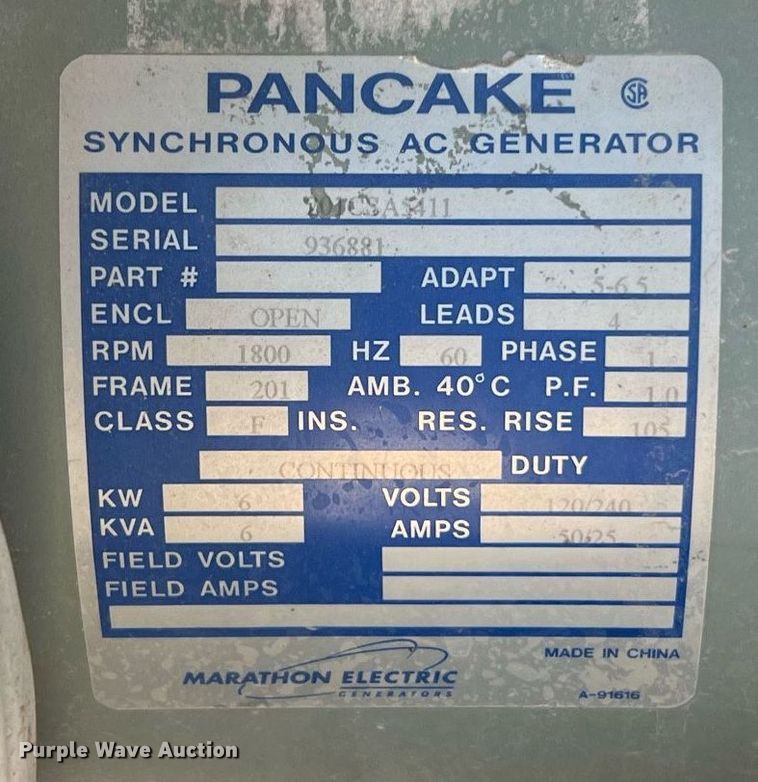 image for item LF9300 2017 Generac MLT3080M  light plant