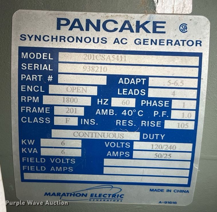 image for item LF9313 2017 Generac MLT3060M  light plant