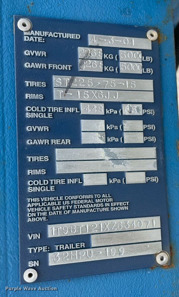 image for item LJ9768 2001 Thompson  hydraulic pump