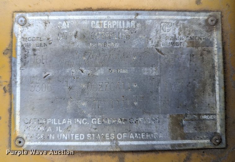 image for item LM9820 1993 Caterpillar D6H XL Series II  dozer