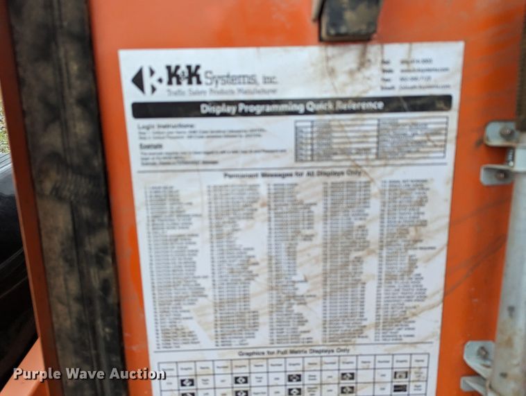 image for item LM9830 2018 K&K Systems MB14281  message board trailer