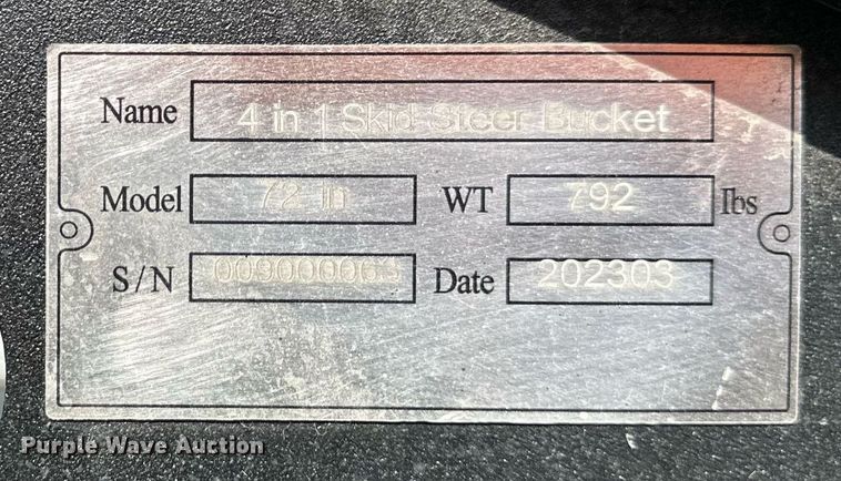 image for item LN9244 72"W four-in-one skid steer bucket