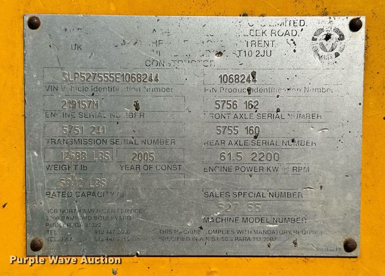 image for item MB9552 2005 JCB 527-55  telehandler