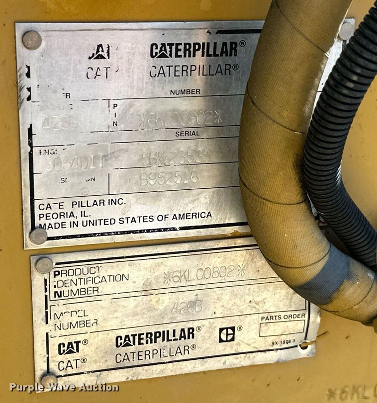 image for item MB9577 1995 Caterpillar 426B  backhoe