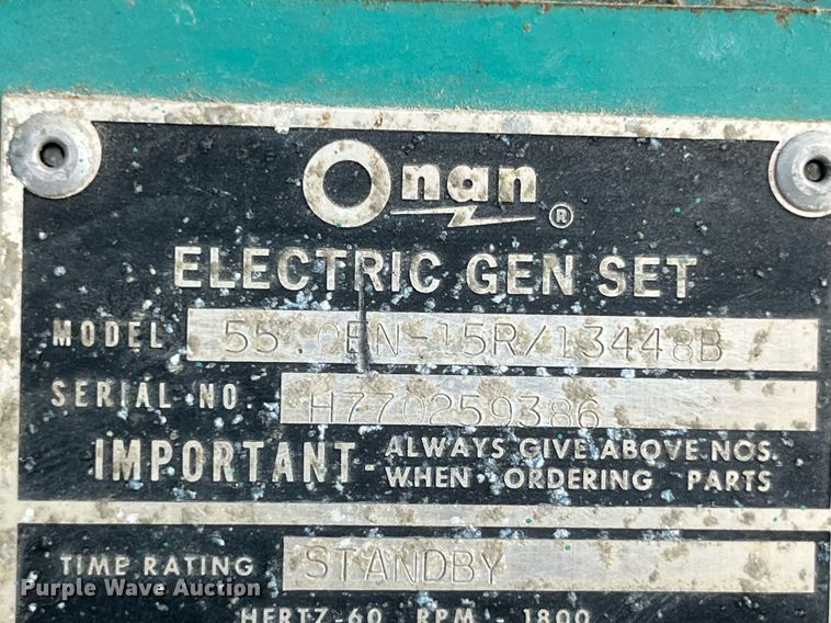 image for item MG9303 Onan 55OEN-15R/13448B  generator