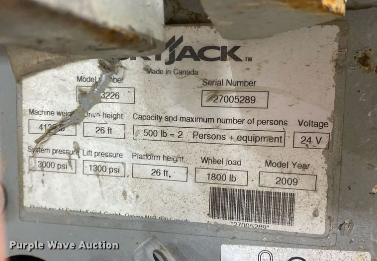 image for item MG9952 2009 Skyjack SJIII 3226  scissor lift