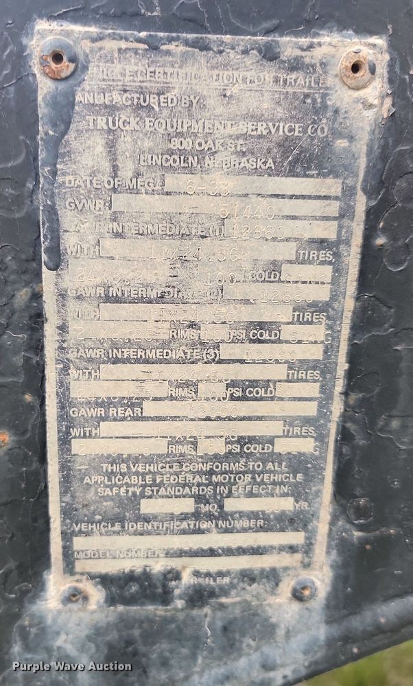 image for item ML9497 1994 Cornhusker 8X35 Rockpup  end dump pup trailer