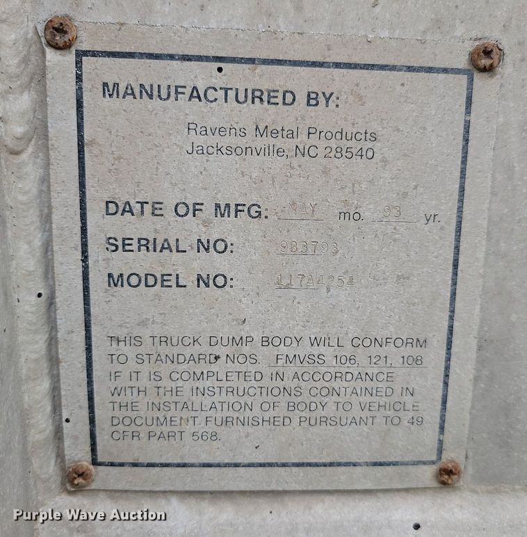 image for item ML9497 1994 Cornhusker 8X35 Rockpup  end dump pup trailer