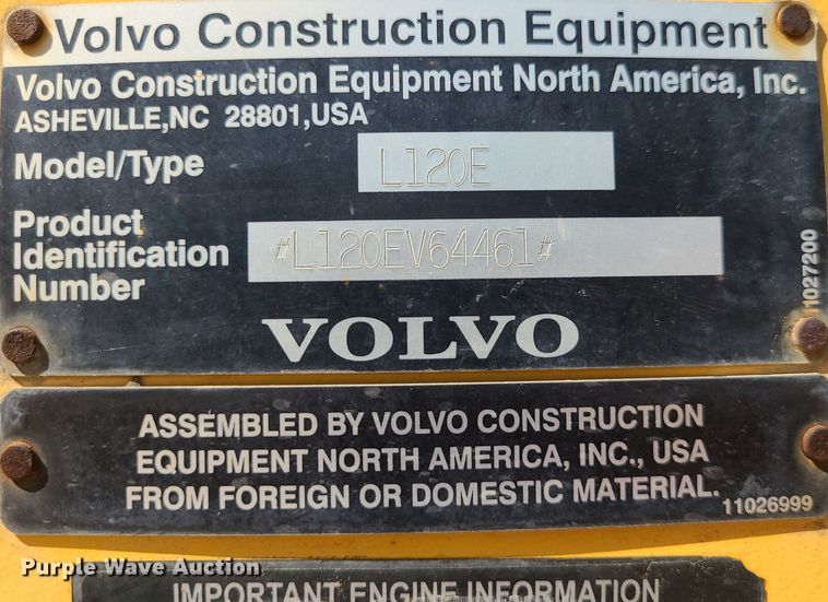 image for item MO9921 2004 Volvo L120E  wheel loader