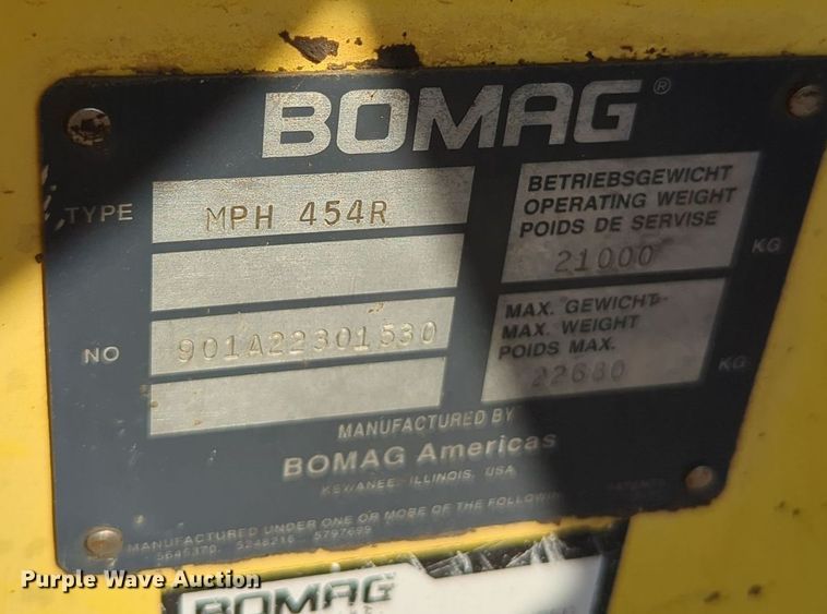 image for item MY9389 2005 Bomag MPH454R  soil stabilizer / recycler