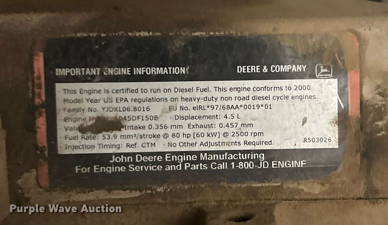 image for item NI9807 2000 Ingersoll Rand P185WJD  air compressor