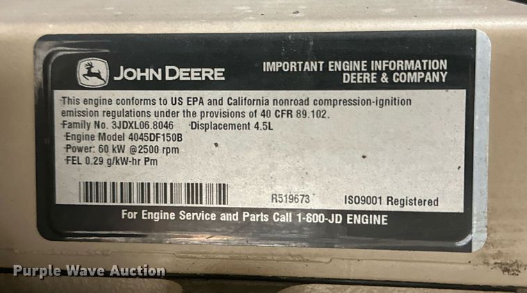 image for item NI9808 2004 Ingersoll Rand P185WJD  air compressor