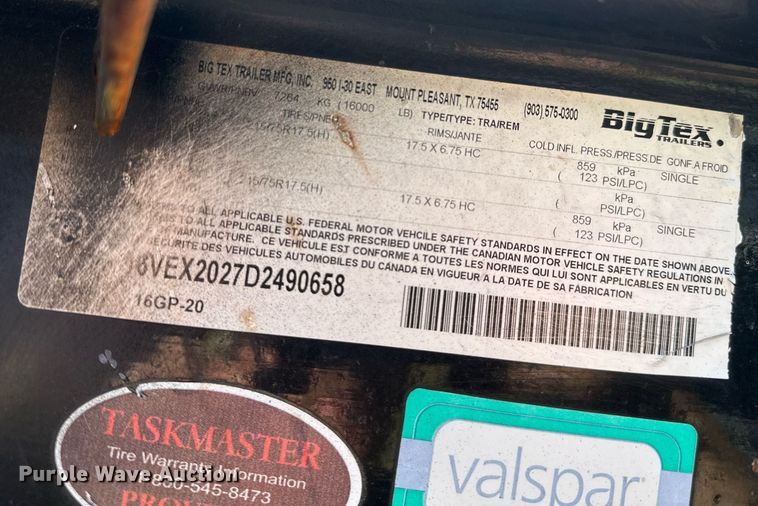 image for item OC9012 2013 Big Tex  equipment trailer with BOP testing unit