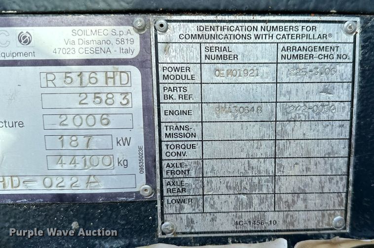 image for item OC9013 2006 Soilmec R516 HD  drilling rig
